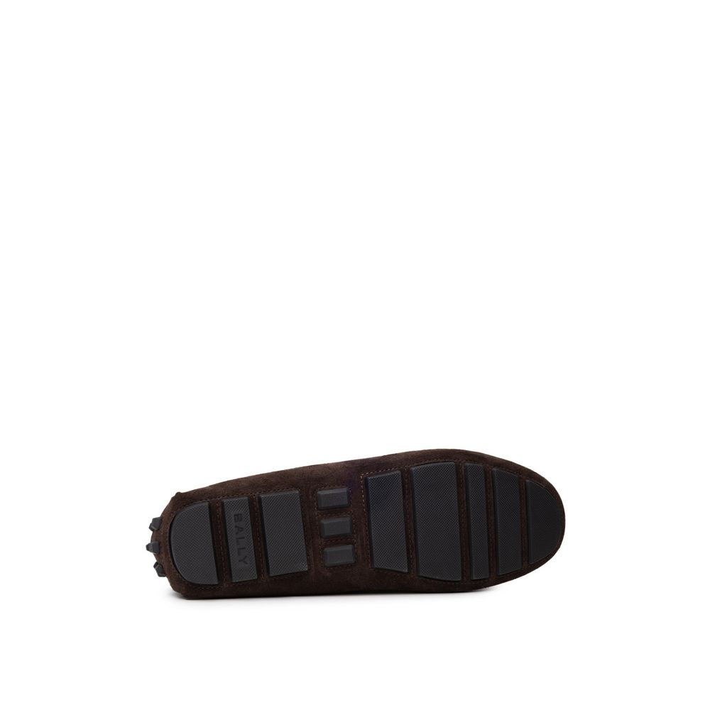 Bally Brauner Leder-Mokassin