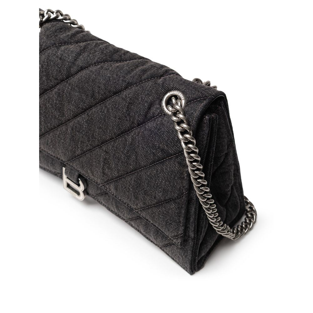 Balenciaga Schwarze Umhängetasche aus Stoff und Leder