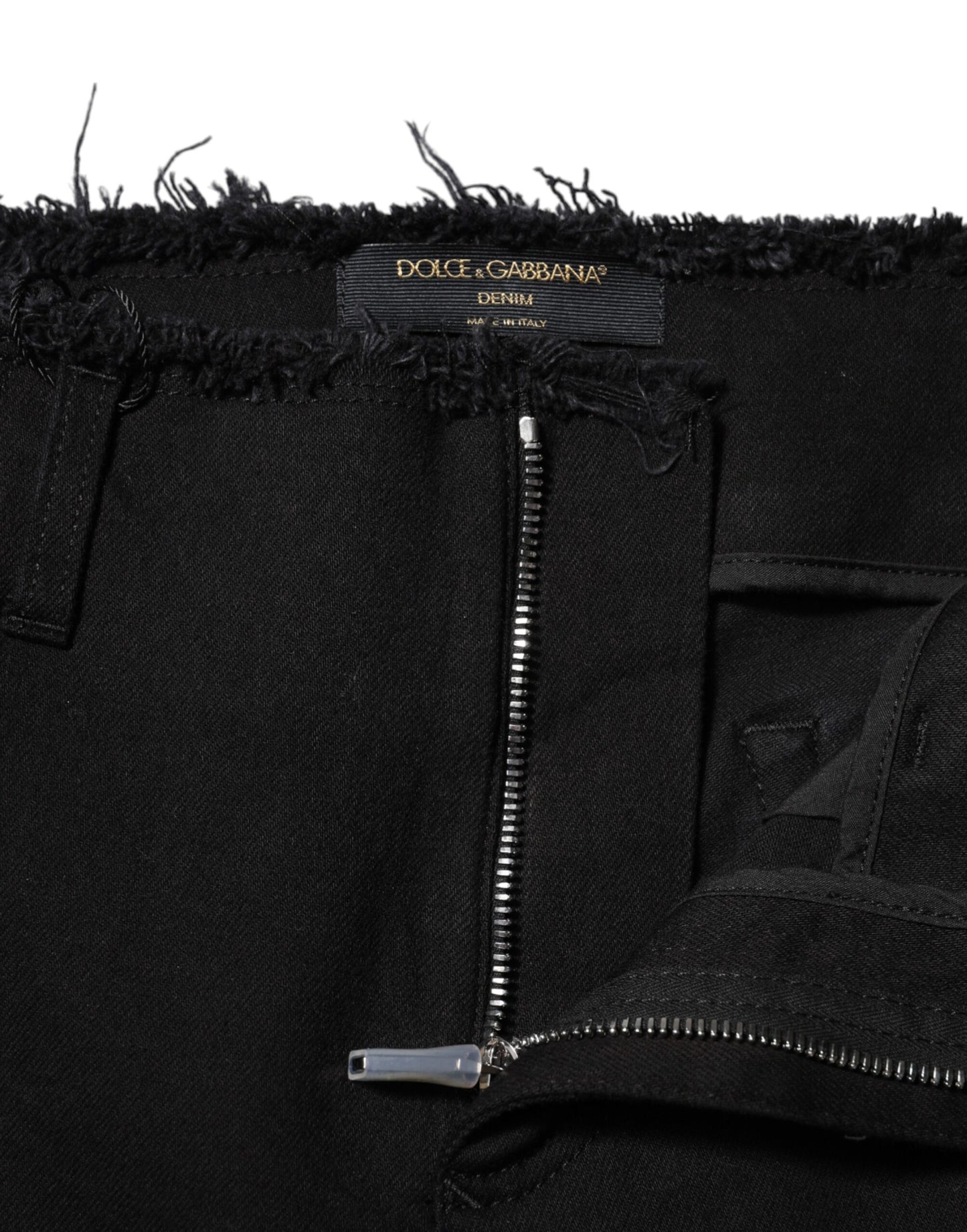 Dolce & Gabbana Schwarze Denim-Jeans mit mittlerer Taille aus Baumwolle