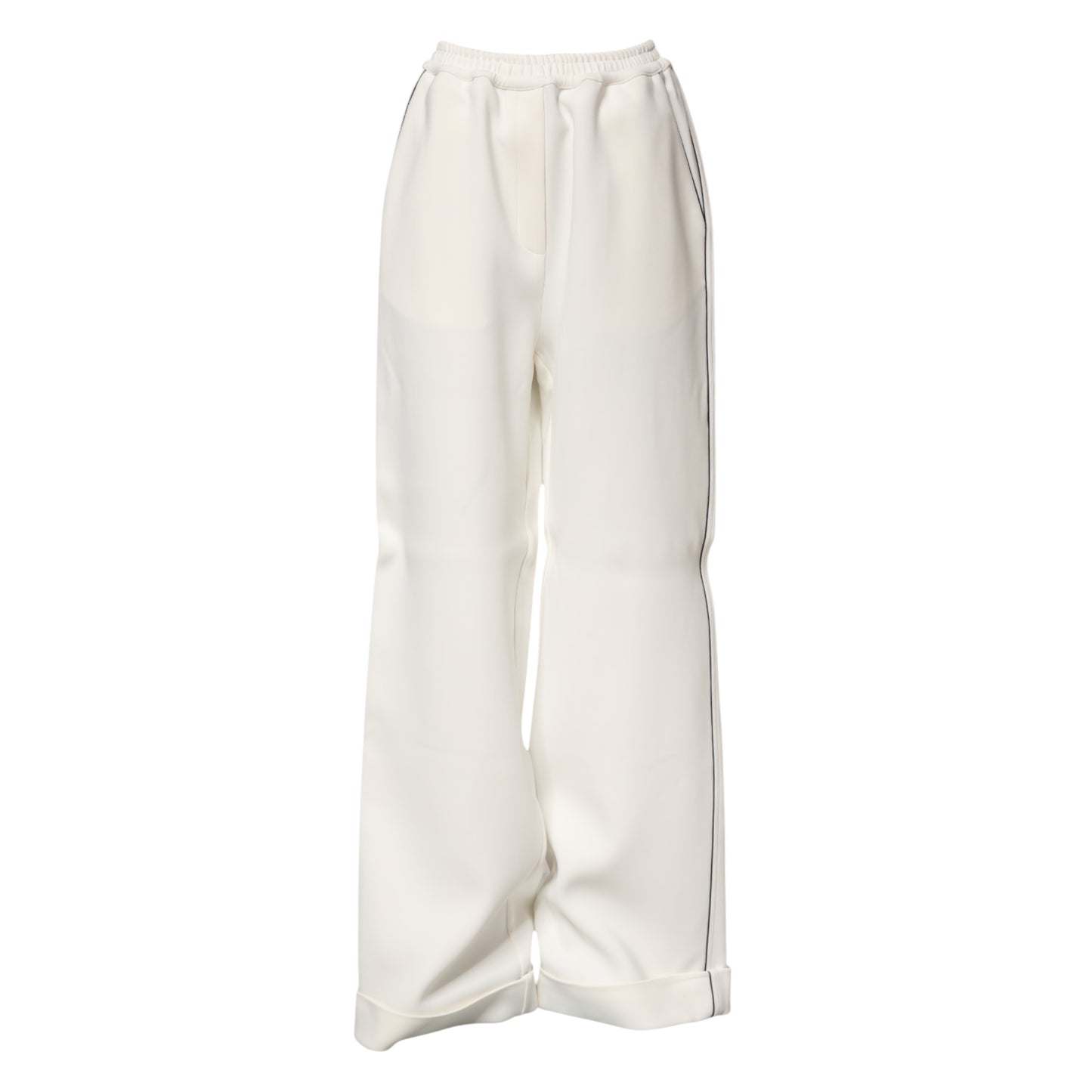 Dolce & Gabbana Weiße Viskose-Hose mit weitem Bein zum Anziehen