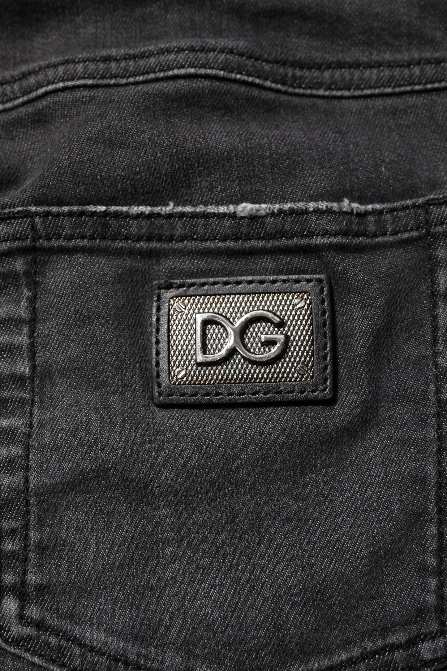Dolce & Gabbana Schwarze Skinny Denim-Jeans aus Baumwolle mit niedriger Taille