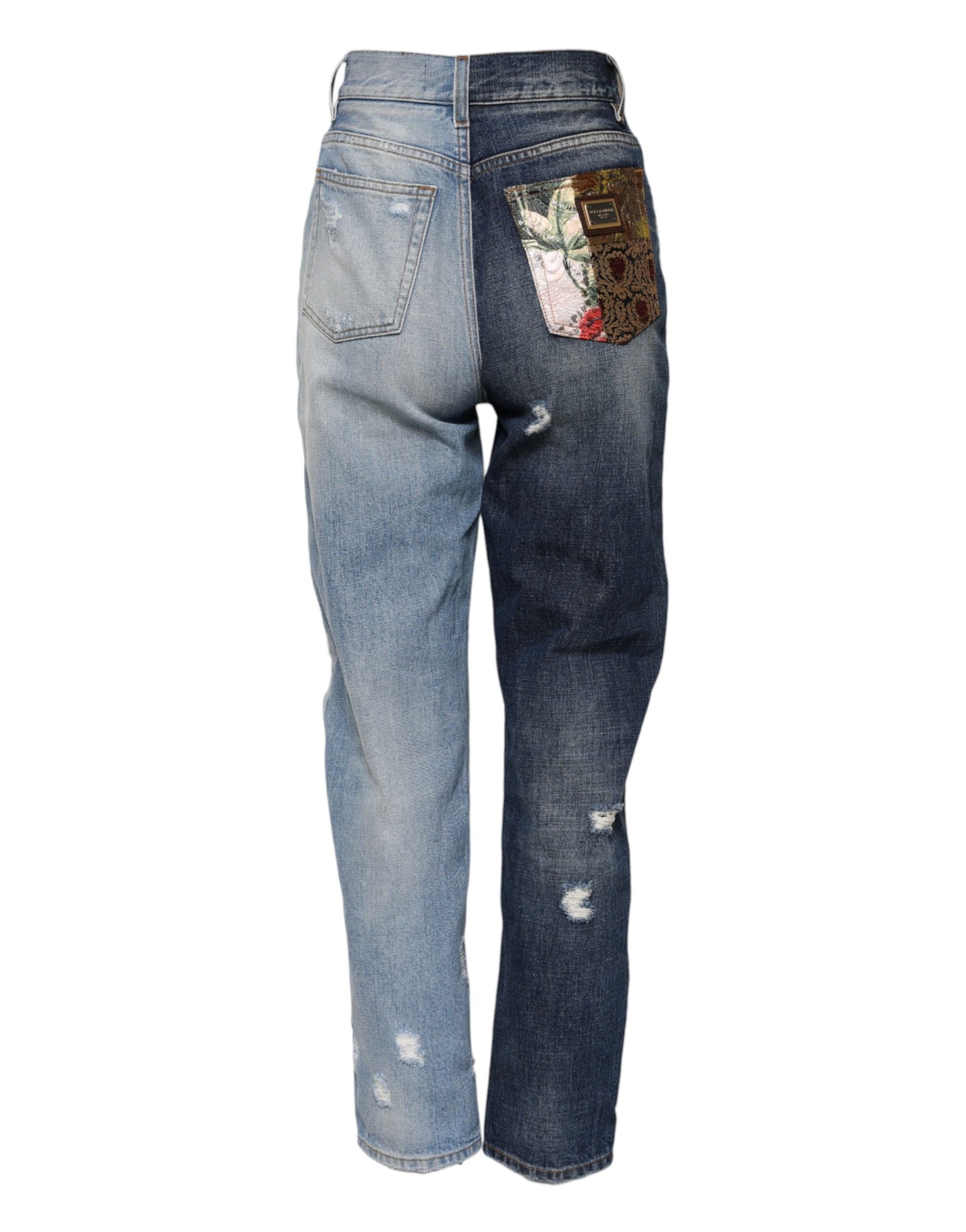Dolce & Gabbana Mehrfarbige konisch zulaufende Denim-Jeans mit Patchwork