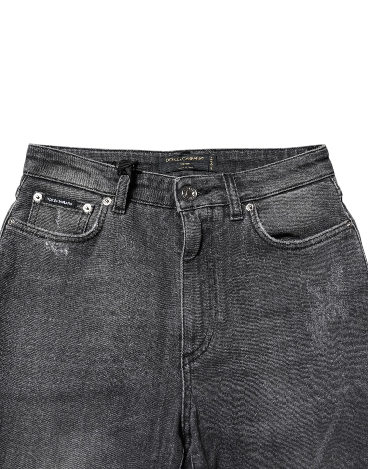 Dolce & Gabbana Dunkelgraue AUDREY Baumwoll-Skinny-Jeans aus Denim