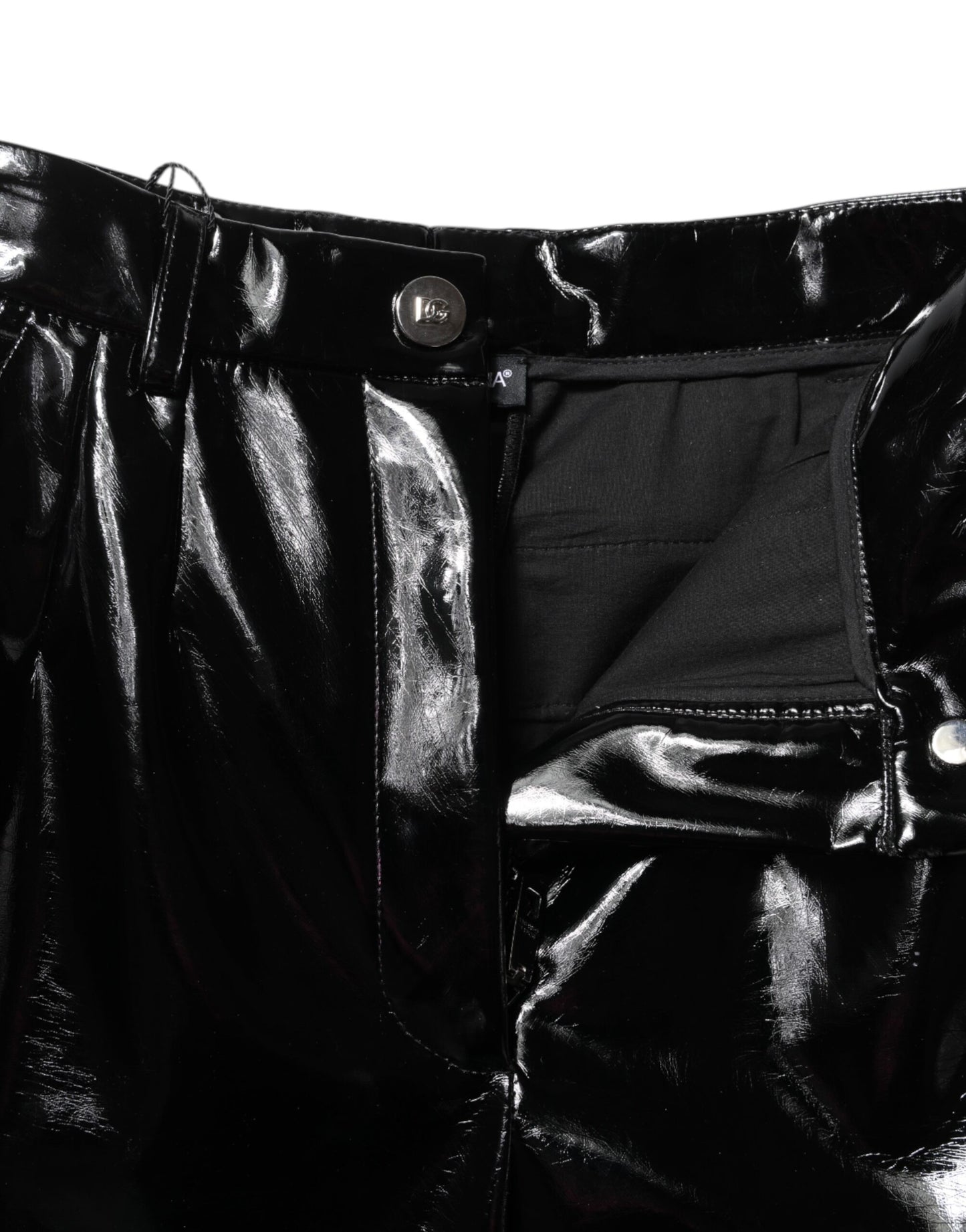 Dolce & Gabbana Schwarze Cargo-Bootcut-Hose mit hoher Taille