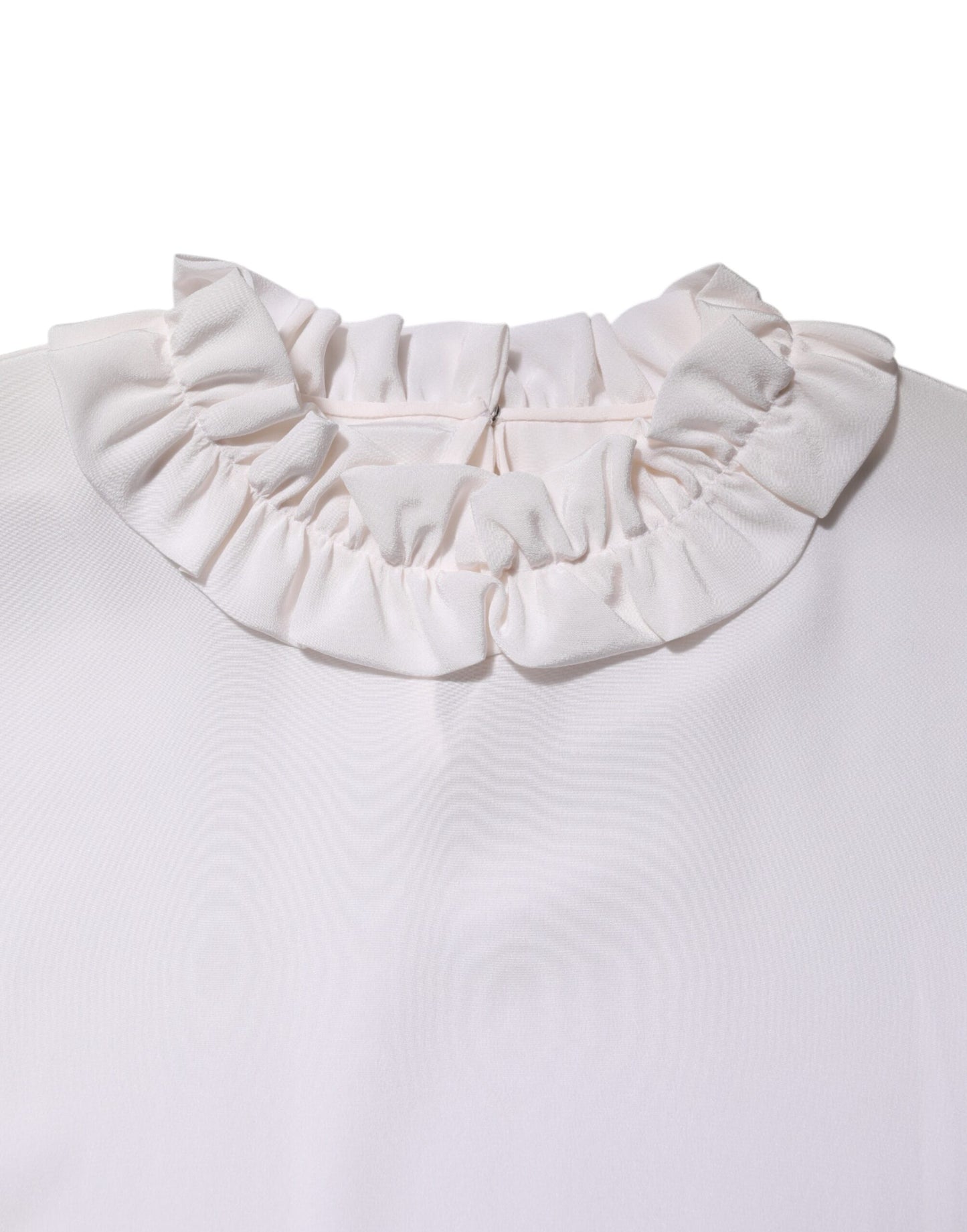 Dolce & Gabbana Weiße Bluse mit gerafftem Ausschnitt Pullover-Oberteil