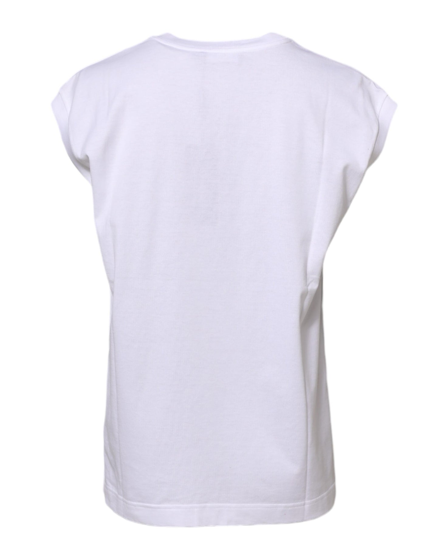 Dolce & Gabbana Weißes ärmelloses Baumwoll-Tank-T-Shirt für Frauen