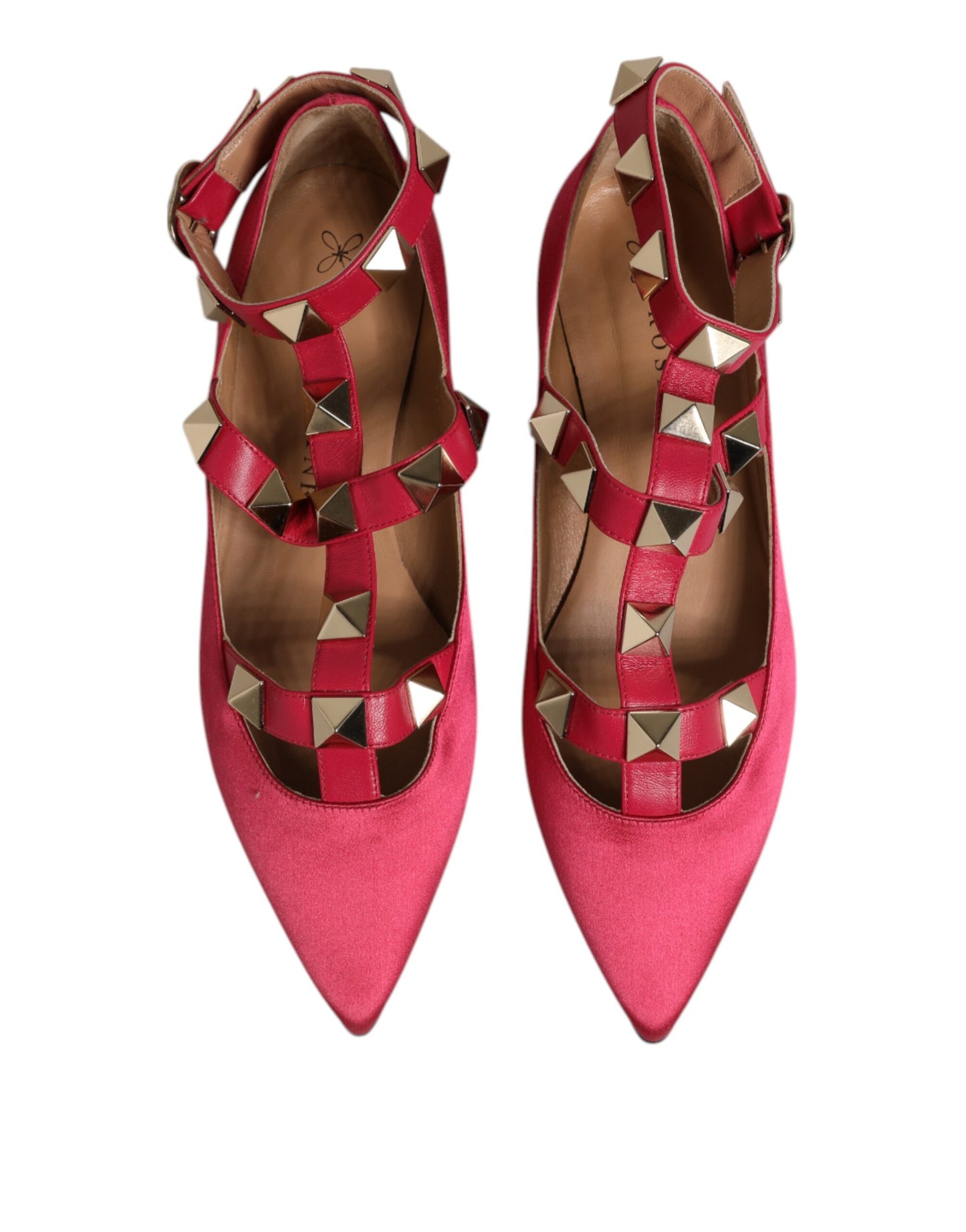Prosperine Rot Gold Nieten spitze Zehe Ballet Flats Schuhe