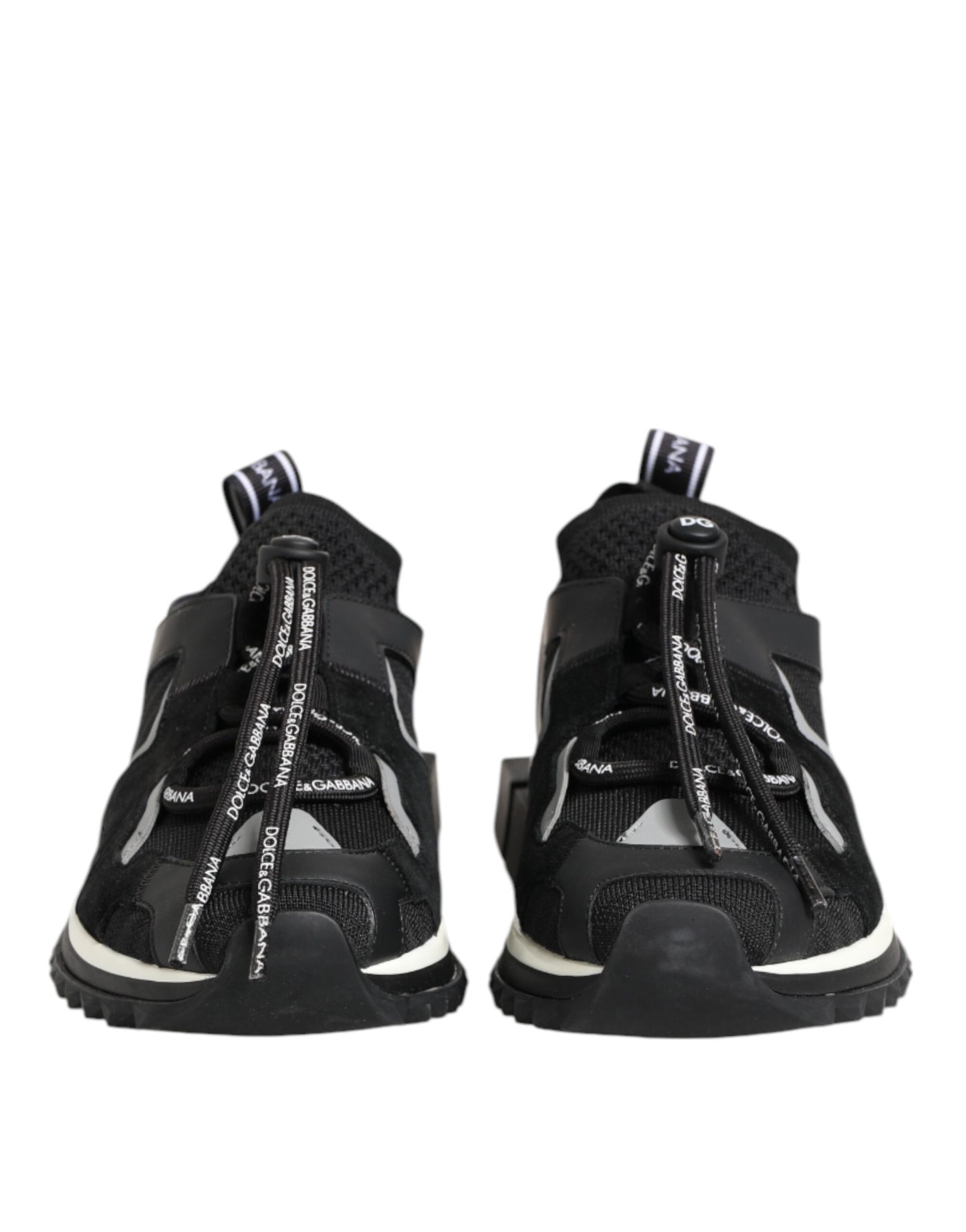 Dolce & Gabbana Schwarz Weiß Logo Sorrento Turnschuhe Schuhe