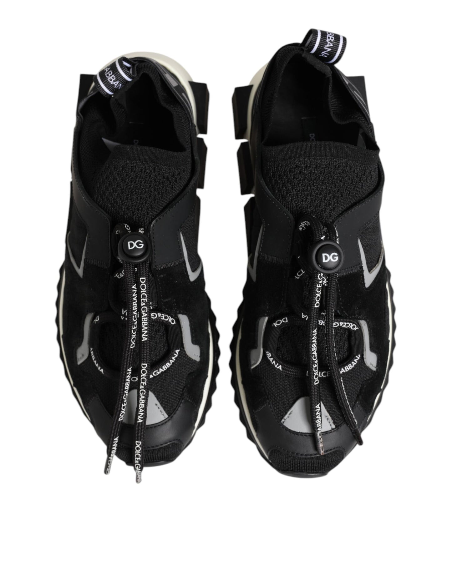 Dolce & Gabbana Schwarz Weiß Logo Sorrento Turnschuhe Schuhe