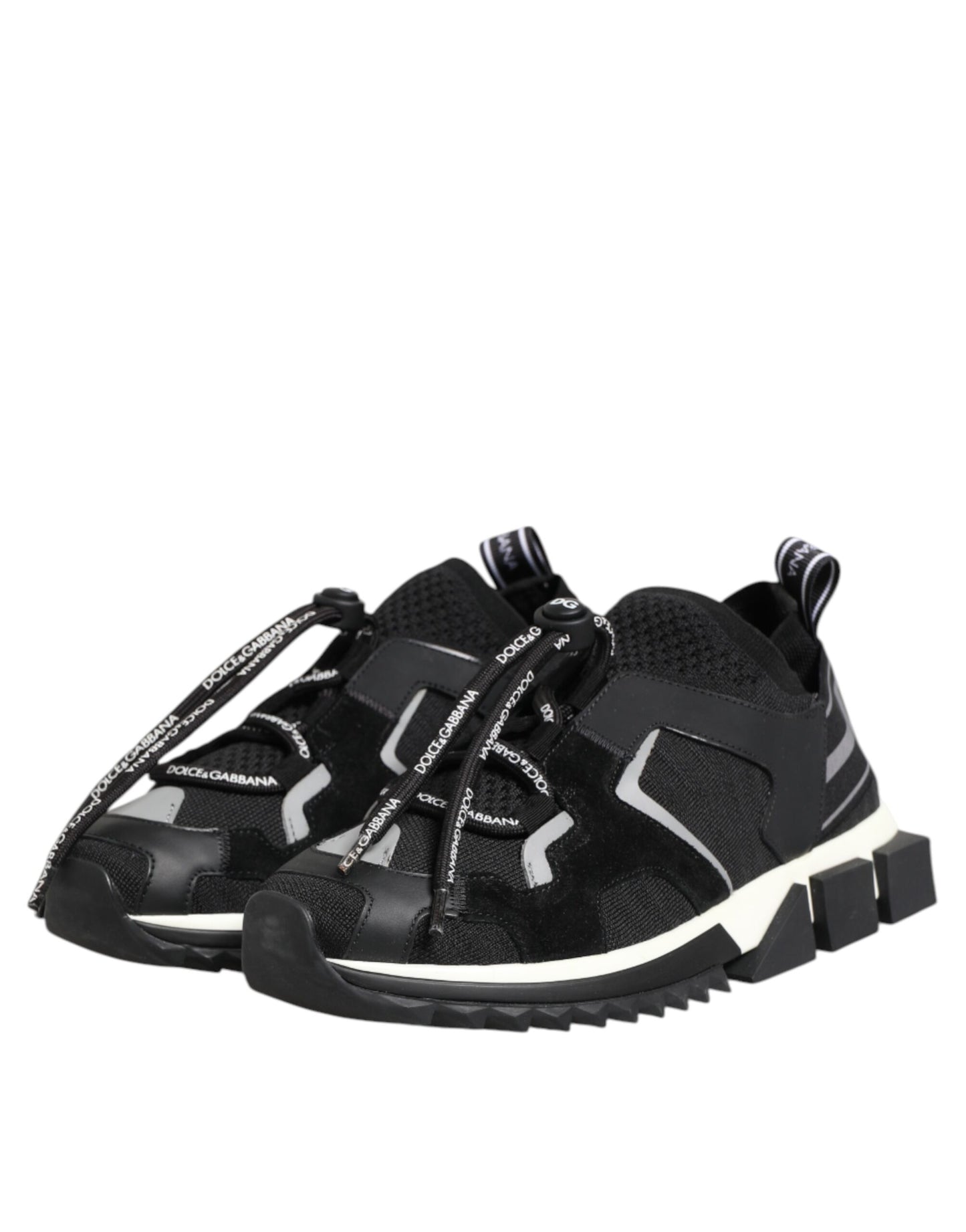 Dolce & Gabbana Schwarz Weiß Logo Sorrento Turnschuhe Schuhe