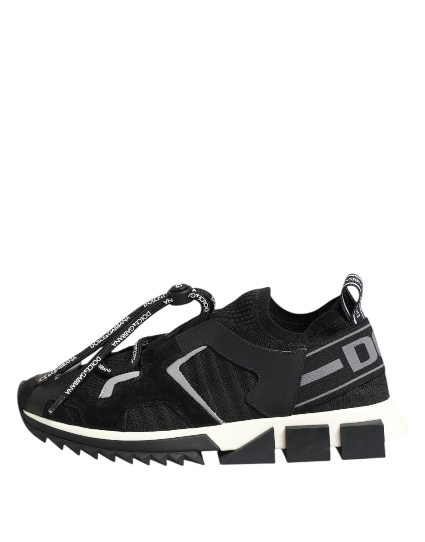 Dolce & Gabbana Schwarz Weiß Logo Sorrento Turnschuhe Schuhe