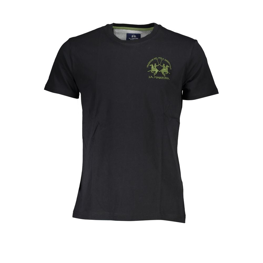 La Martina Schwarzes T-Shirt aus Baumwolle