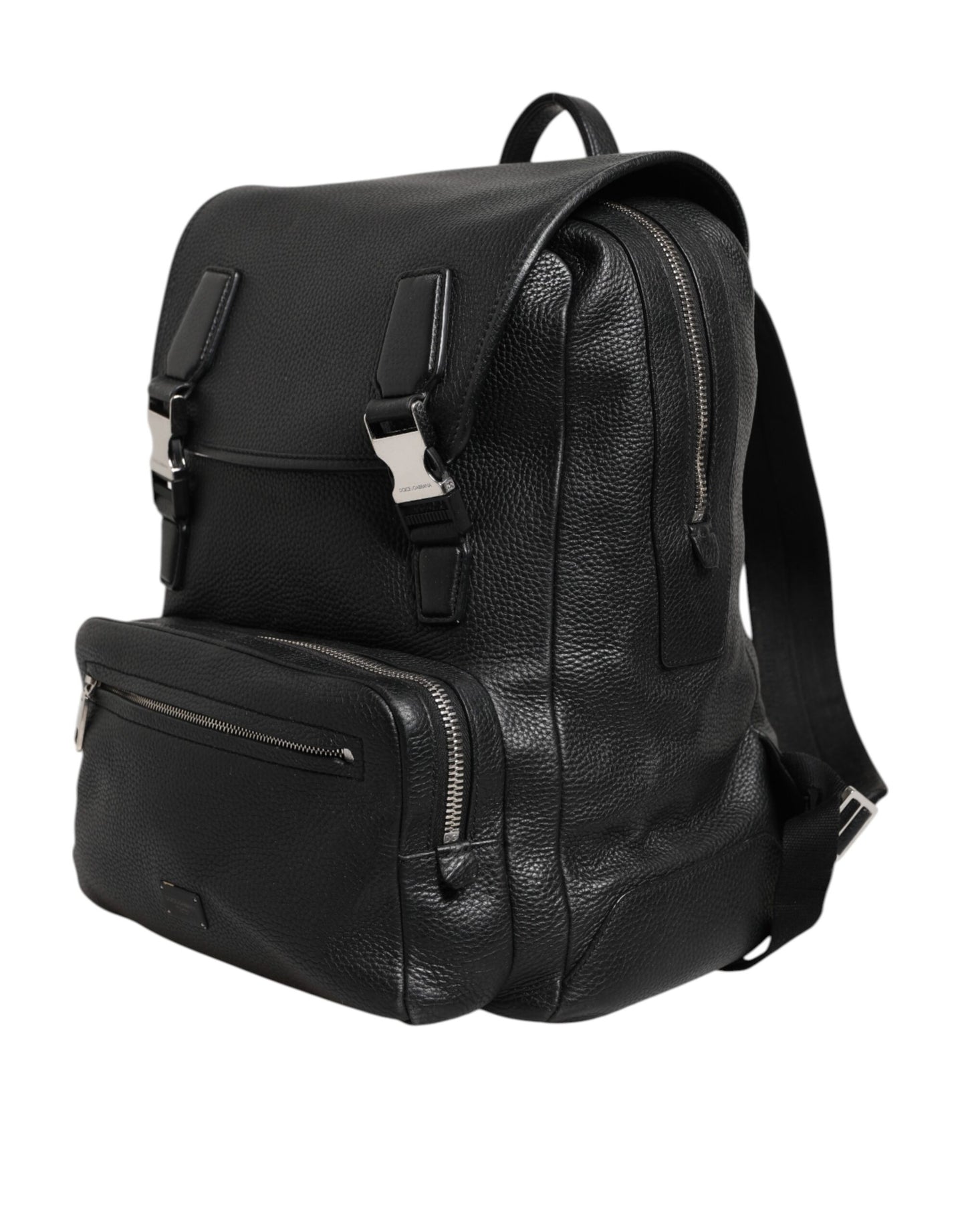 Dolce & Gabbana Schwarzer Palermo-Rucksack Tasche aus gehämmertem Kalbsleder