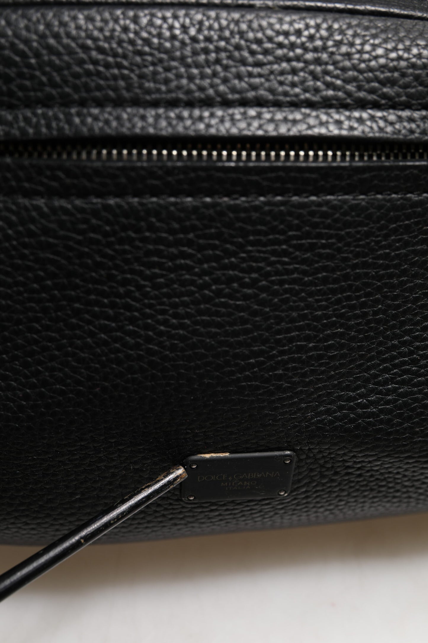 Dolce & Gabbana Schwarzer Palermo-Rucksack Tasche aus gehämmertem Kalbsleder