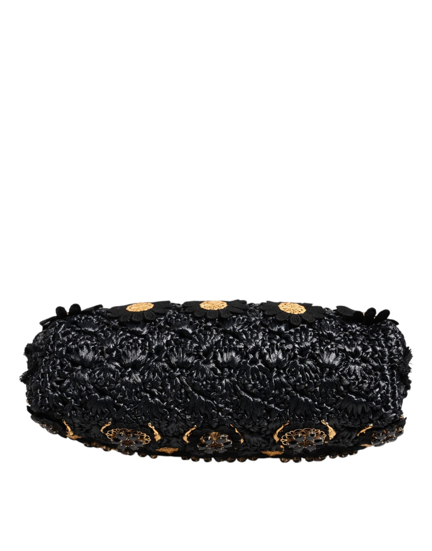 Dolce & Gabbana Schwarze Quaste Gold Barock Kristall Abendtasche