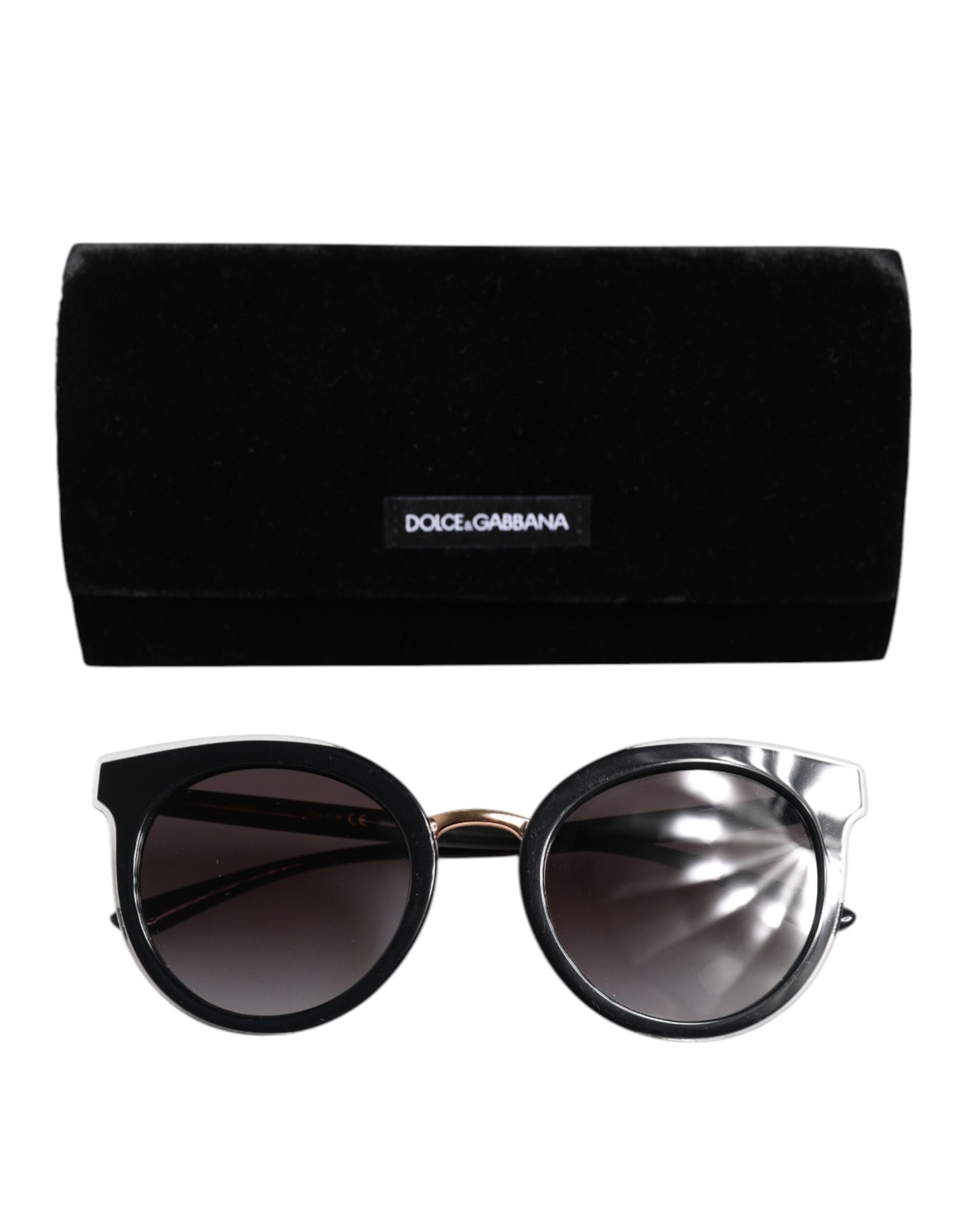 Dolce & Gabbana Schwarze transparente runde Sonnenbrille DG4371-F Eyewear