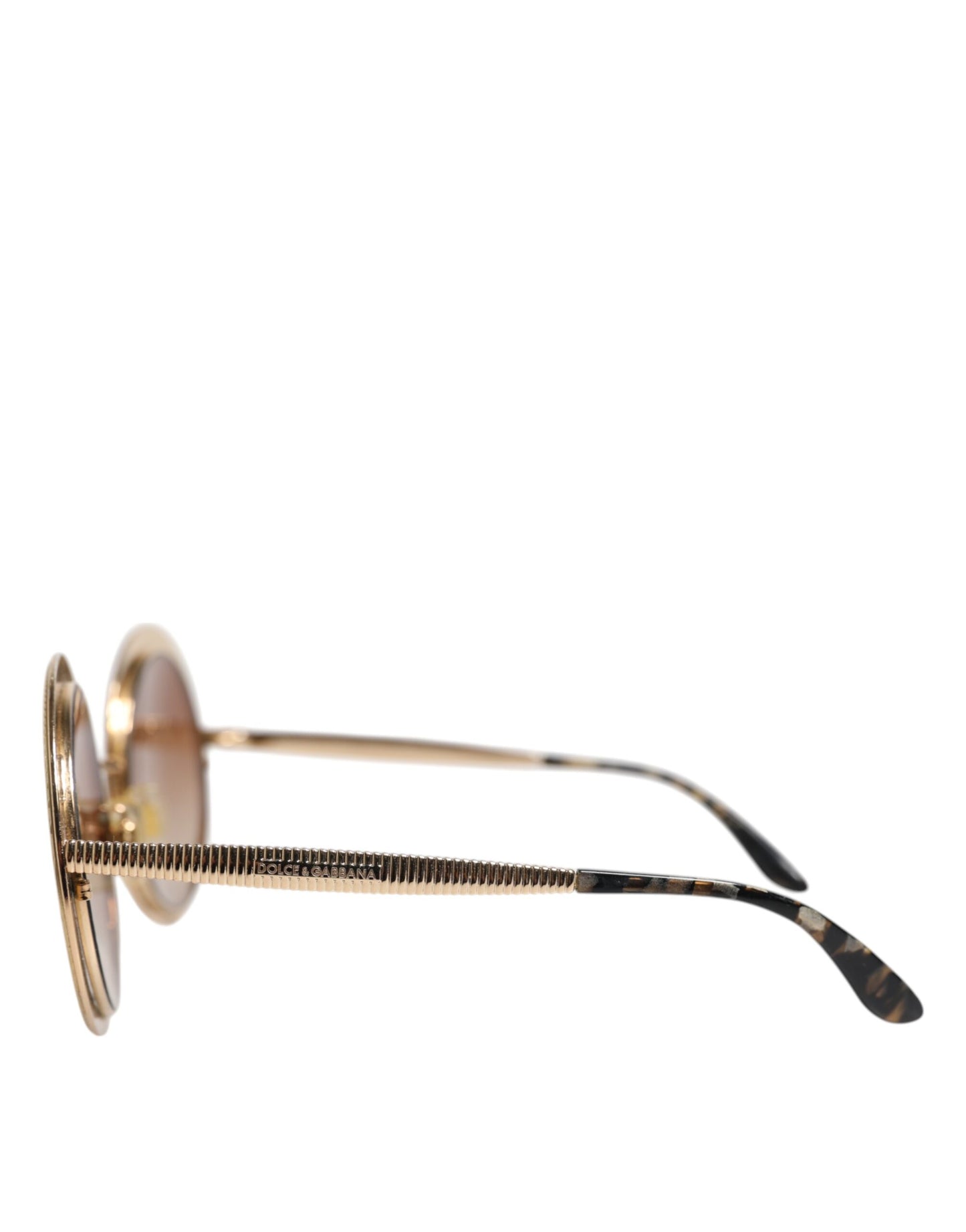 Dolce & Gabbana Gold Braun Gradient Runde Rahmen DG2179 Eyewear Sonnenbrillen