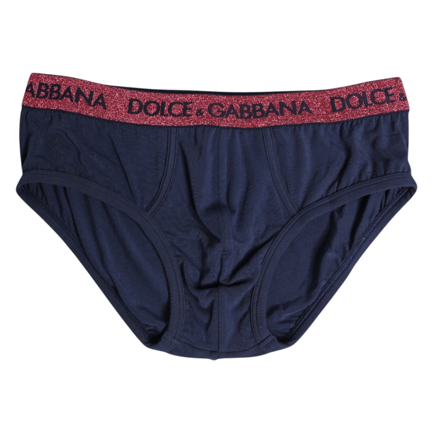 Dolce & Gabbana Blau Rot Logo Stretch Regular Slip Unterwäsche