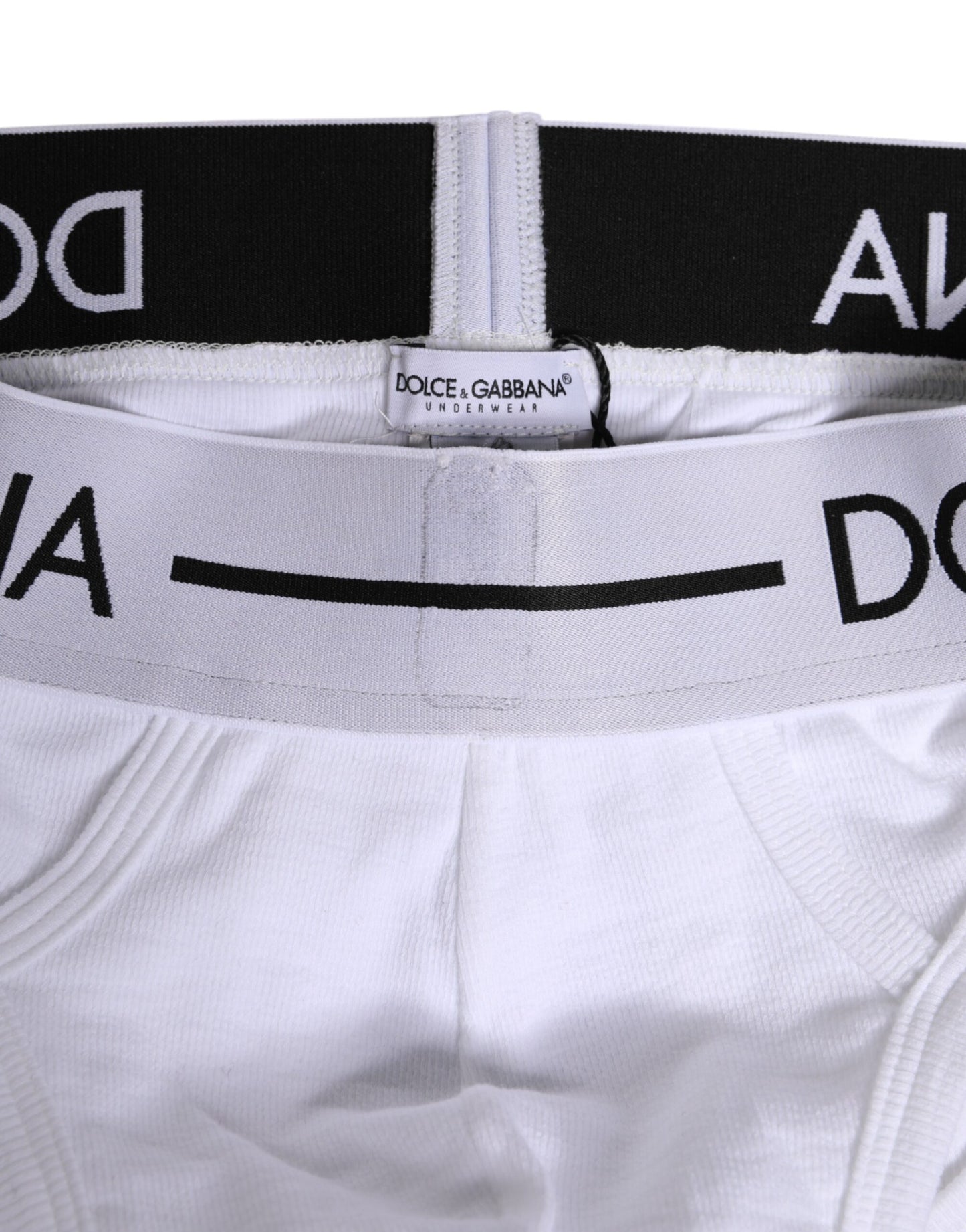 Dolce & Gabbana Weißer Baumwoll-Stretch-Slip Regular Unterwäsche