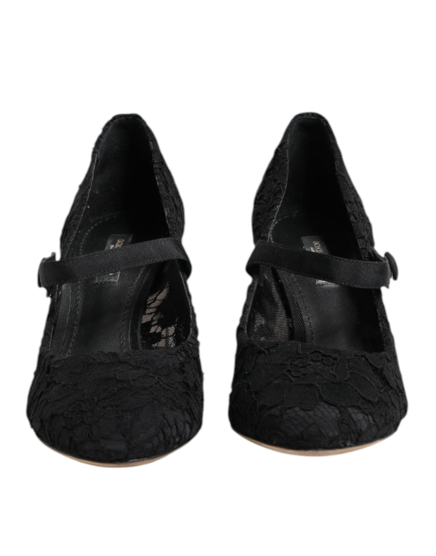 Dolce & Gabbana Schwarz Mary Jane Taormina Spitze Pumps Schuhe