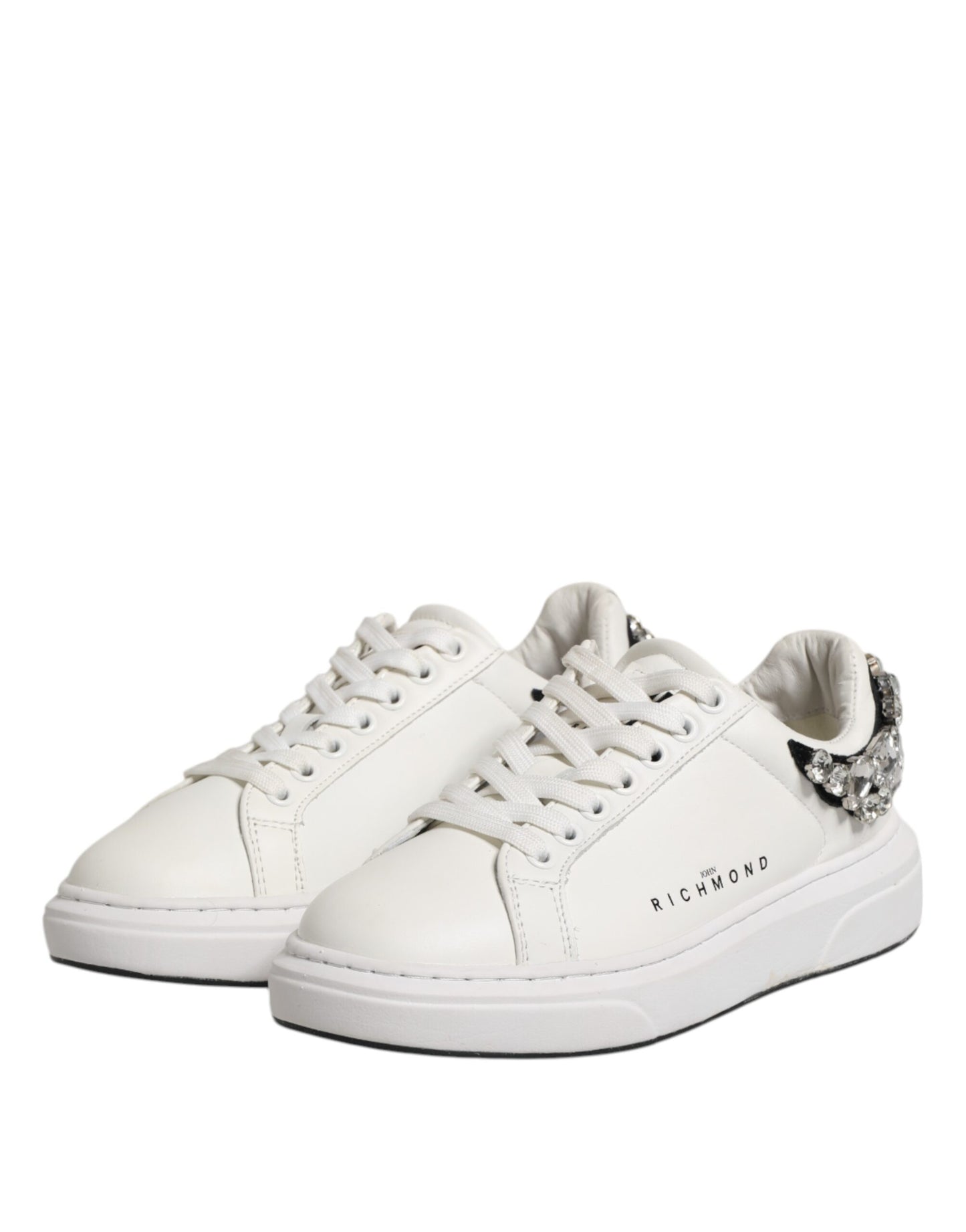 John Richmond Weiß Strass verschönert Turnschuhe Schuhe