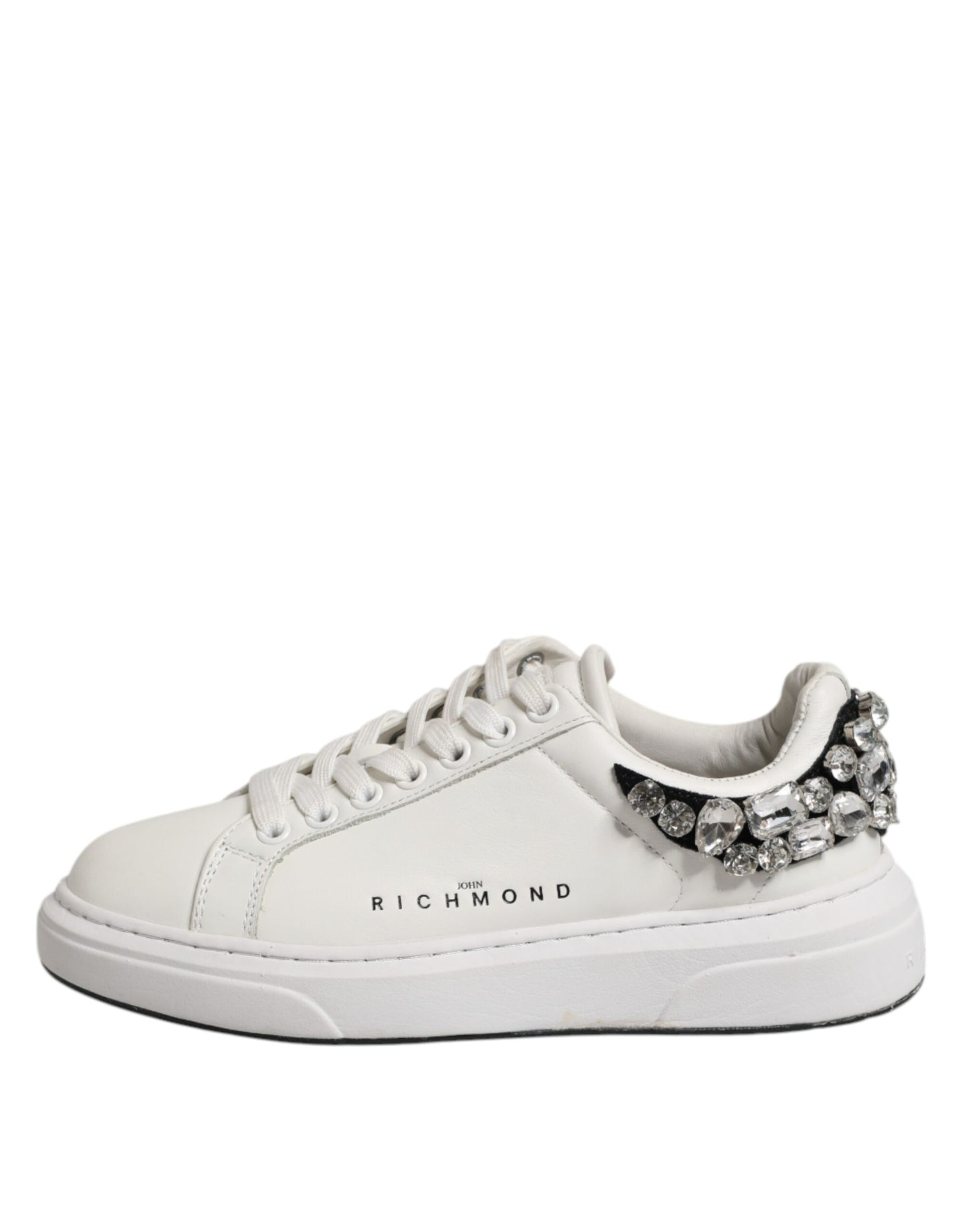 John Richmond Weiß Strass verschönert Turnschuhe Schuhe