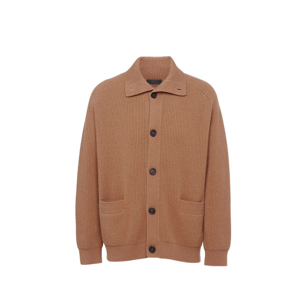 Prada Kaschmir-Strickjacke mit Rippenstrick