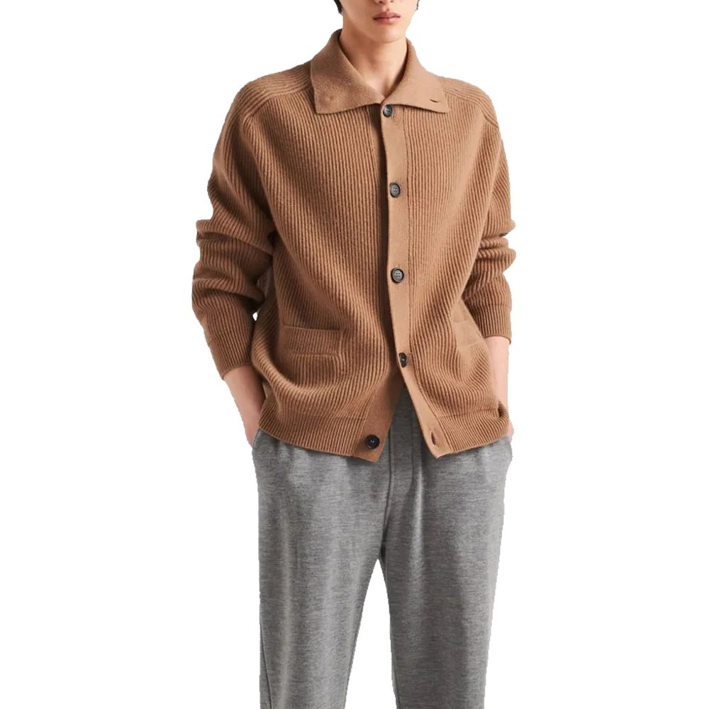 Prada Kaschmir-Strickjacke mit Rippenstrick