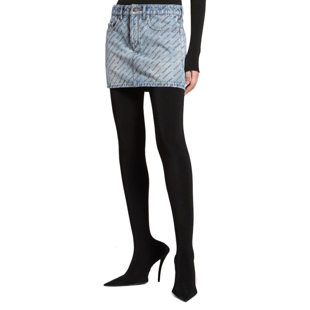 Balenciaga Denimrock mit Logodruck