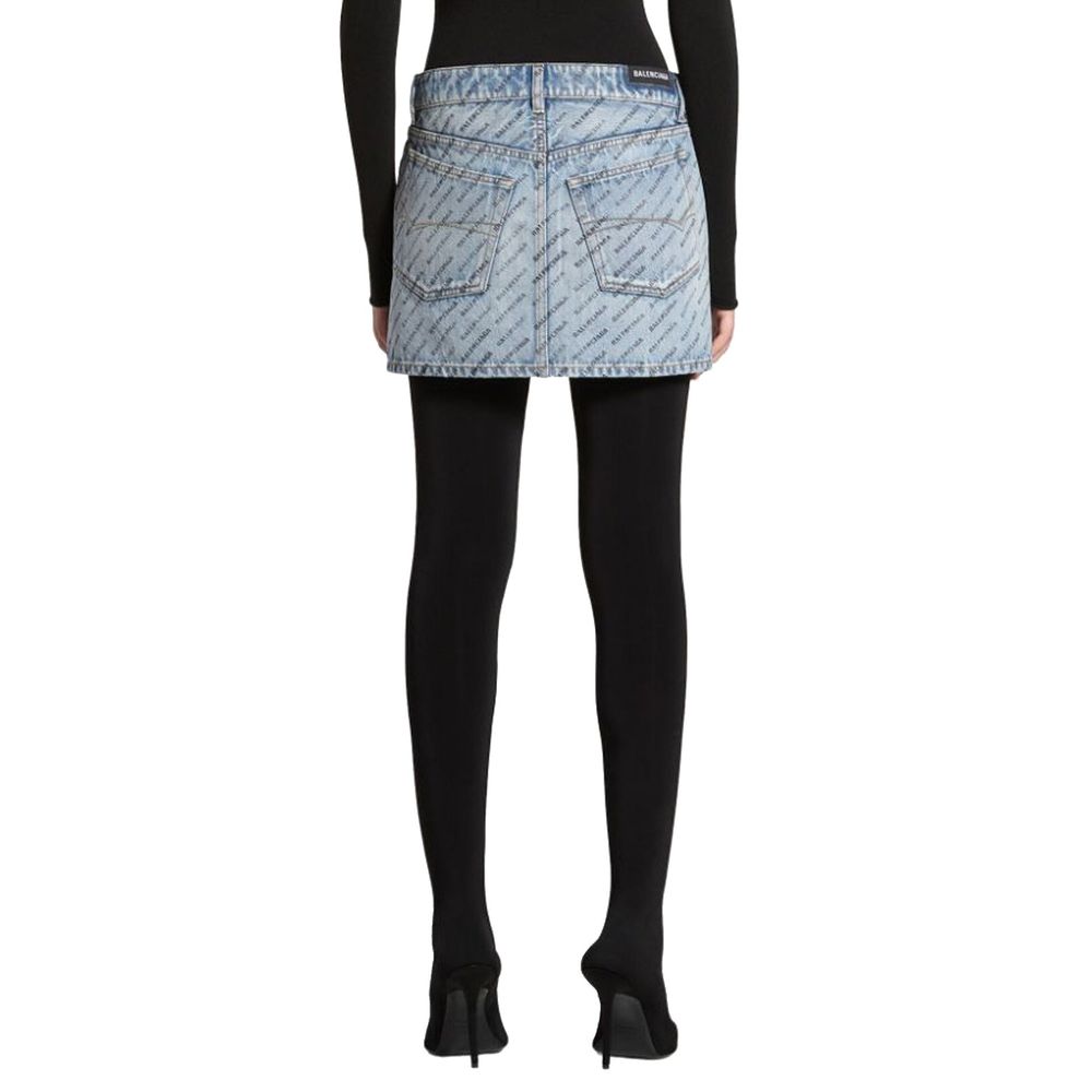 Balenciaga Denimrock mit Logodruck