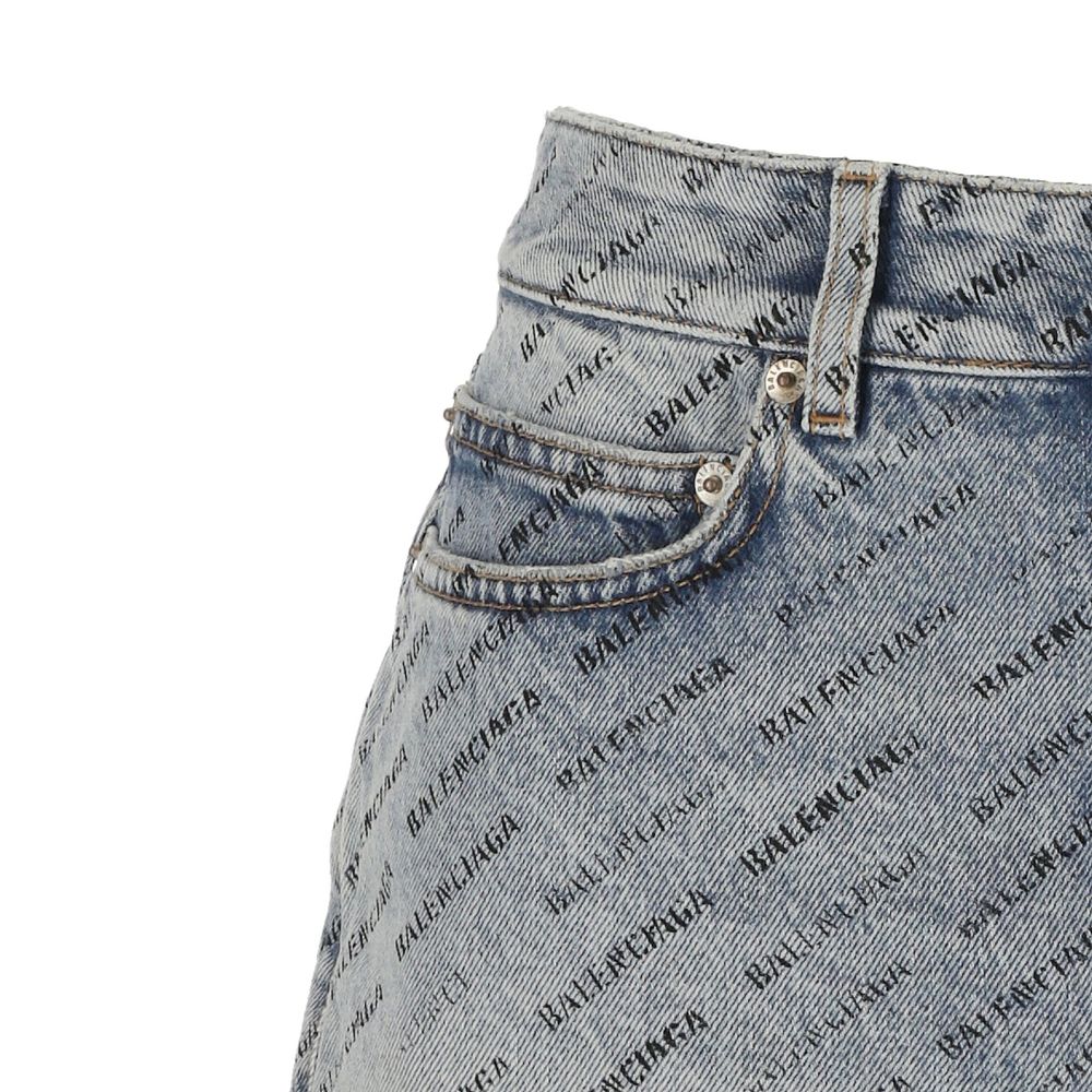 Balenciaga Denimrock mit Logodruck