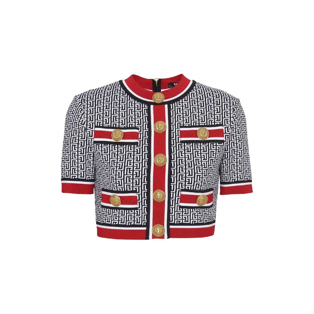 Balmain Gekürztes Monogramm-Top