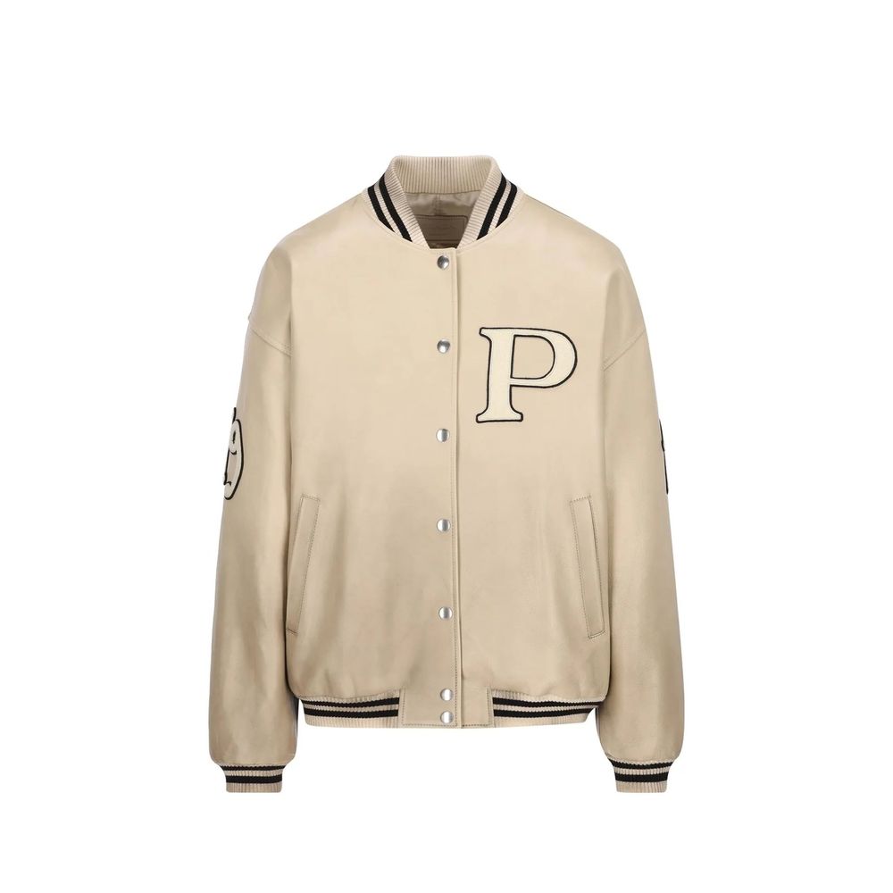 Prada Gepolsterte Leder-Varsity-Jacke