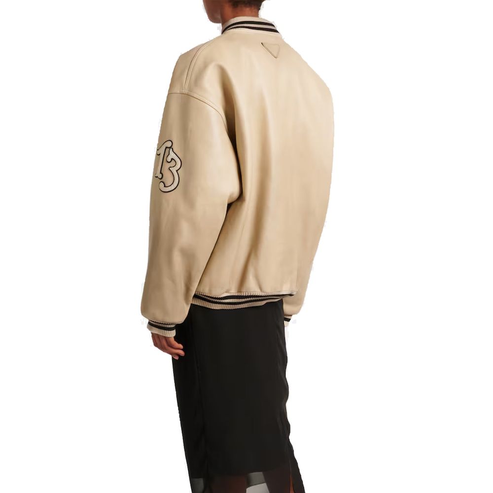 Prada Gepolsterte Leder-Varsity-Jacke