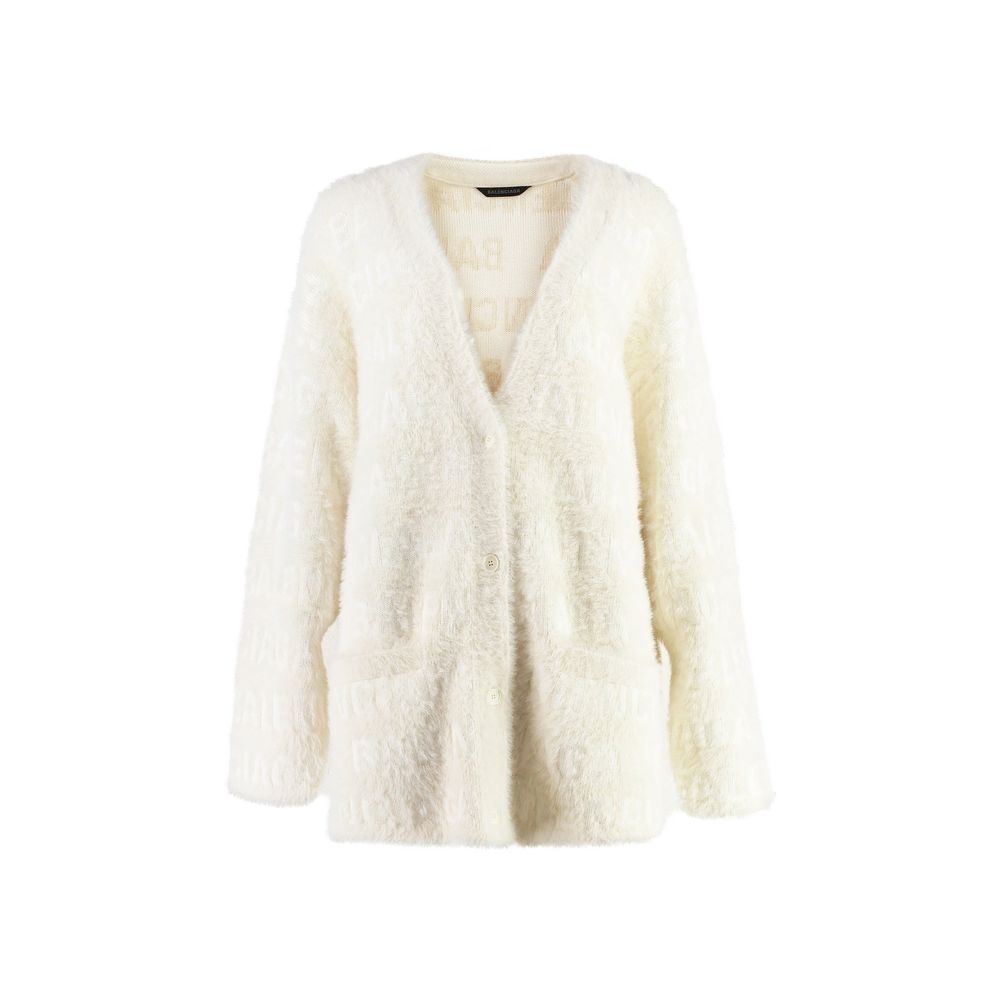 Balenciaga Jacquard-Strickjacke aus einer Wollmischung