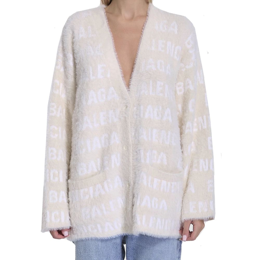 Balenciaga Jacquard-Strickjacke aus einer Wollmischung