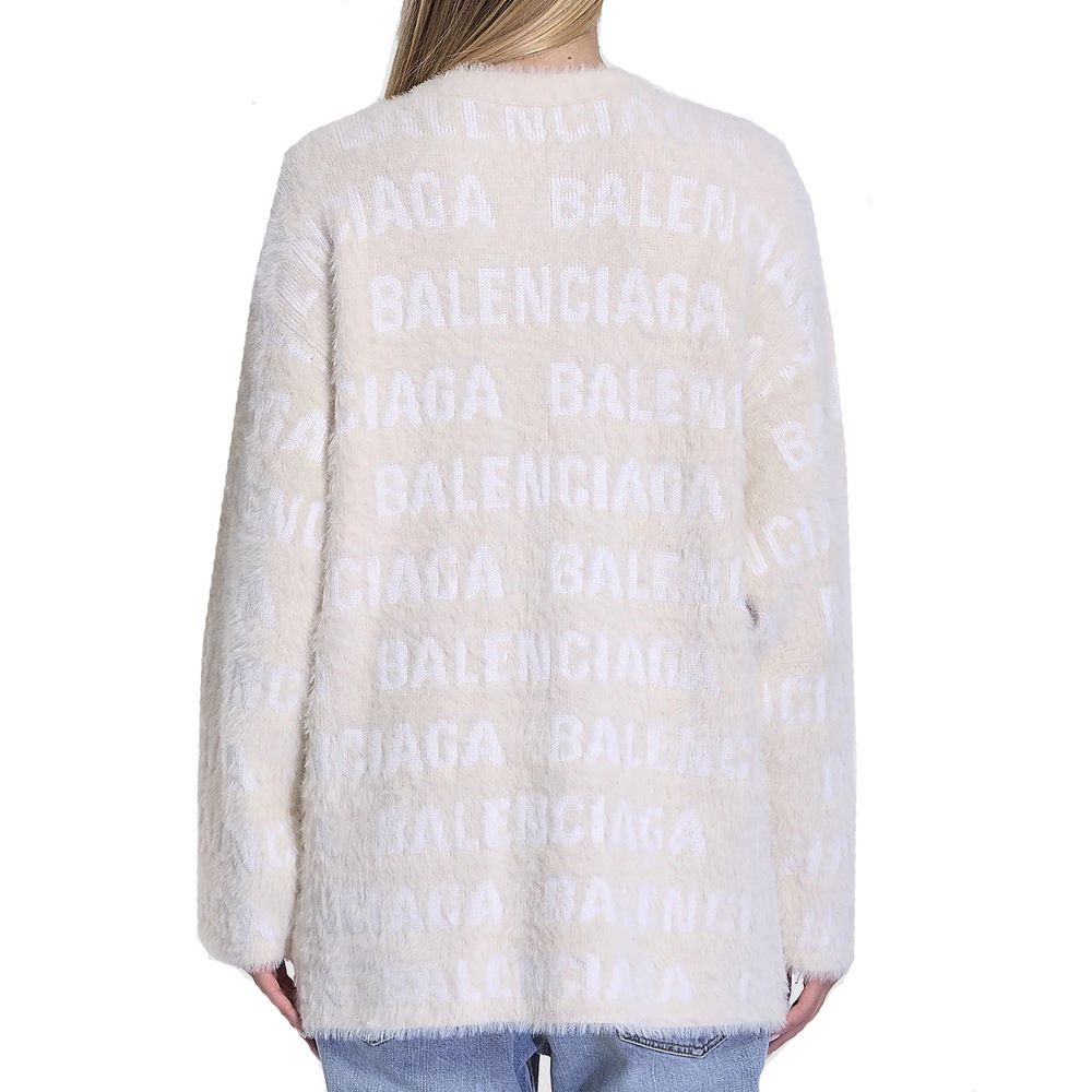 Balenciaga Jacquard-Strickjacke aus einer Wollmischung