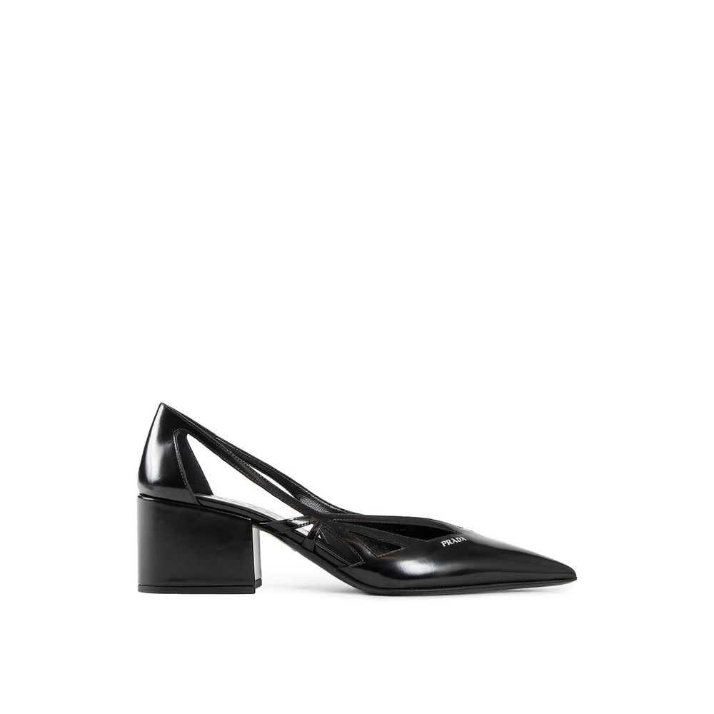 Prada Cut-Out-Pumps aus gebürstetem Leder