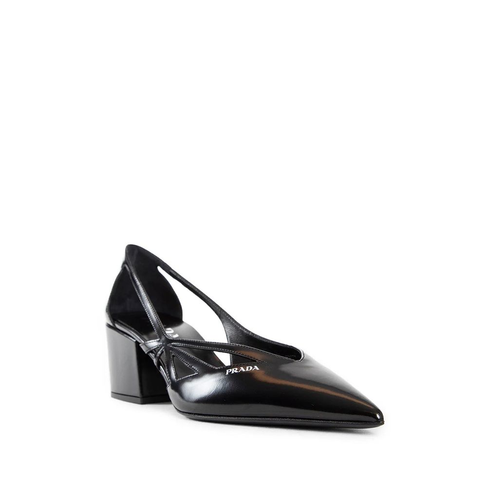 Prada Cut-Out-Pumps aus gebürstetem Leder