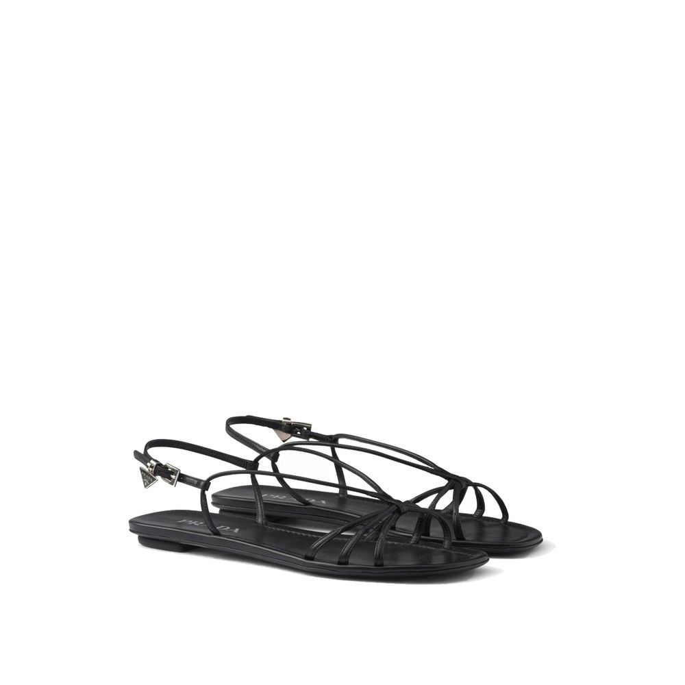 Prada Flache Sandalen aus Leder