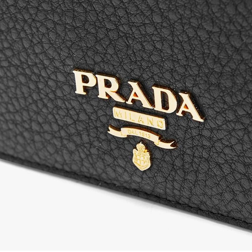 Prada Logo-Leder-Kartenetui