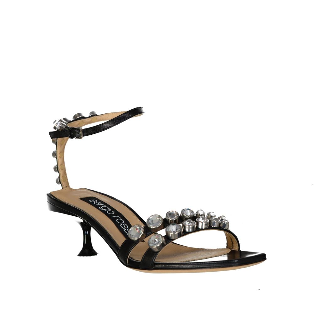 Sergio Rossi Leder-Kristall-Sandalen