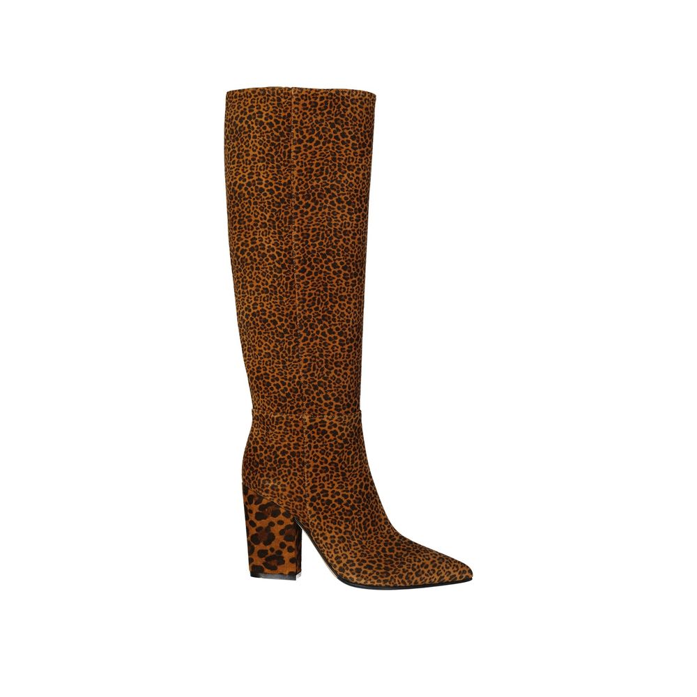 Sergio Rossi Lederstiefel mit Leopardenmuster
