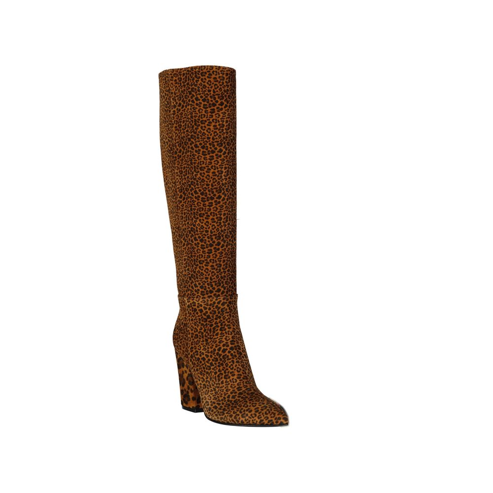 Sergio Rossi Lederstiefel mit Leopardenmuster