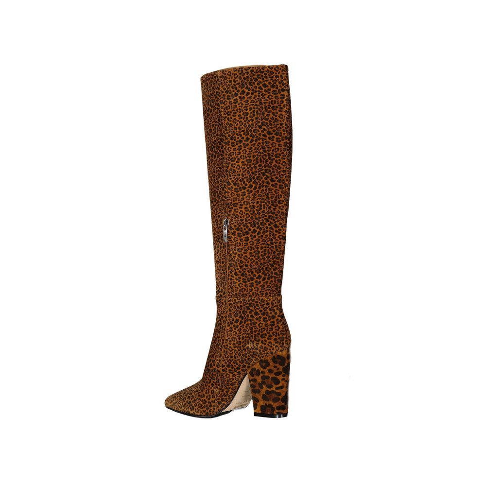 Sergio Rossi Lederstiefel mit Leopardenmuster