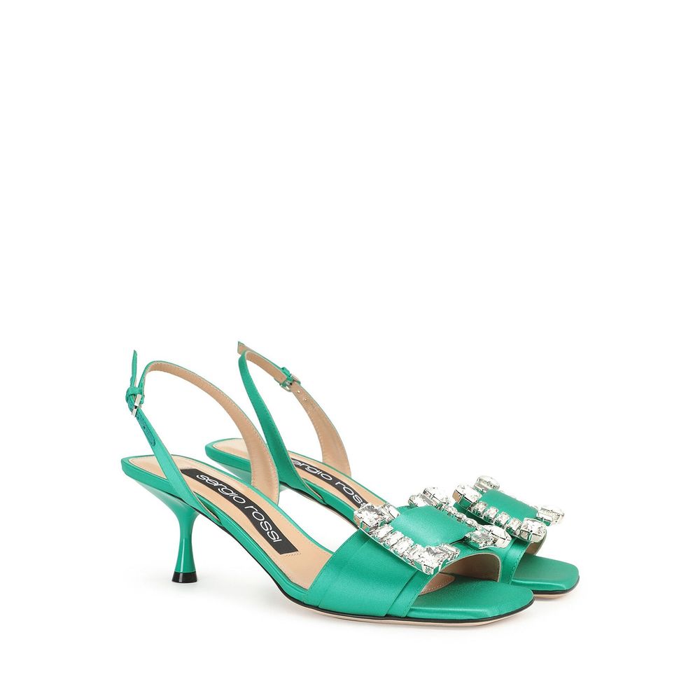 Sergio Rossi SR Zwanzig 060 Satin-Sandalen