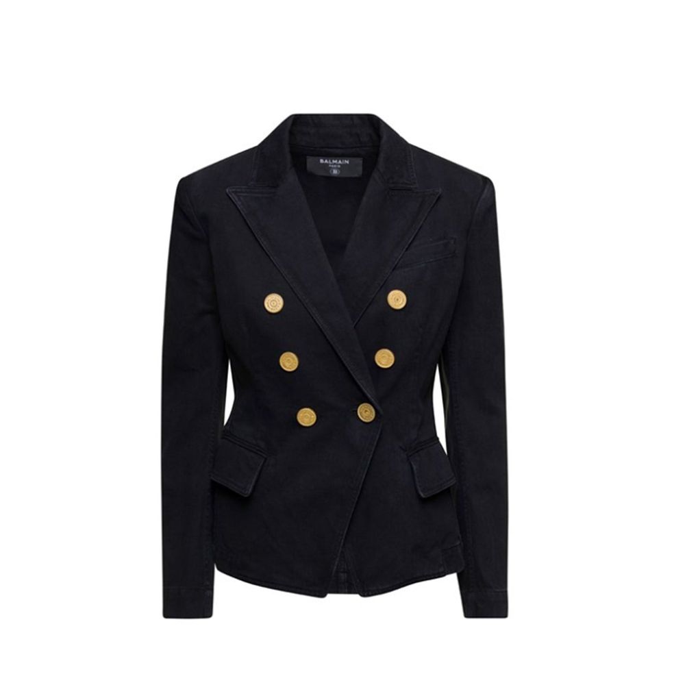 Balmain Zweireihiger Denim-Blazer