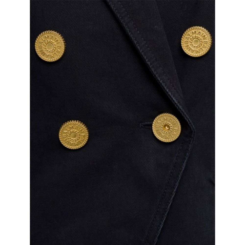 Balmain Zweireihiger Denim-Blazer