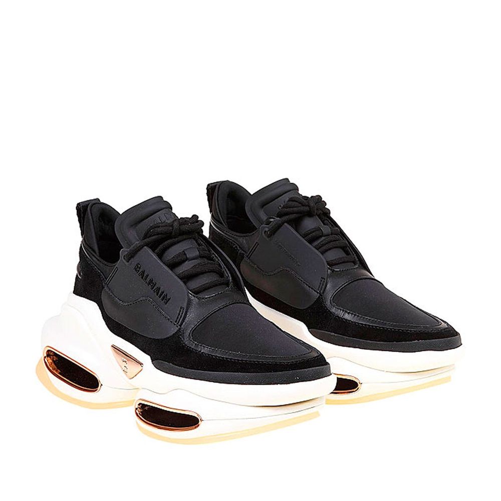 Balmain Turnschuhe aus Leder und Stoff