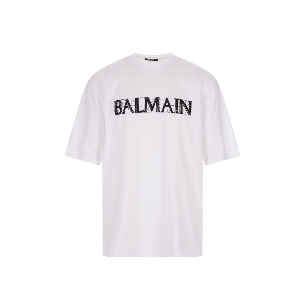 Balmain T-Shirt aus Baumwolle in Übergröße